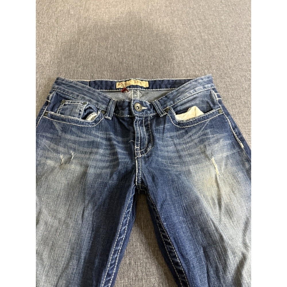 BKE Buckle Kate Stretch Distressed Bedazzled Pockets Low Rise Women Jeans Sz 28 - Picture 9 of 16